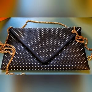 Black and Gold Studded Clutch